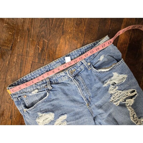 H&M Boyfriend Low Waist Distressed Jeans size 14 - Picture 6 of 12